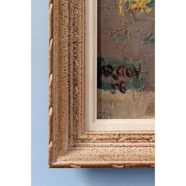 Ceramic Michael Argov, Flower Bouquet, 1956, Oil on Board, Framed For Sale - Image 7 of 10