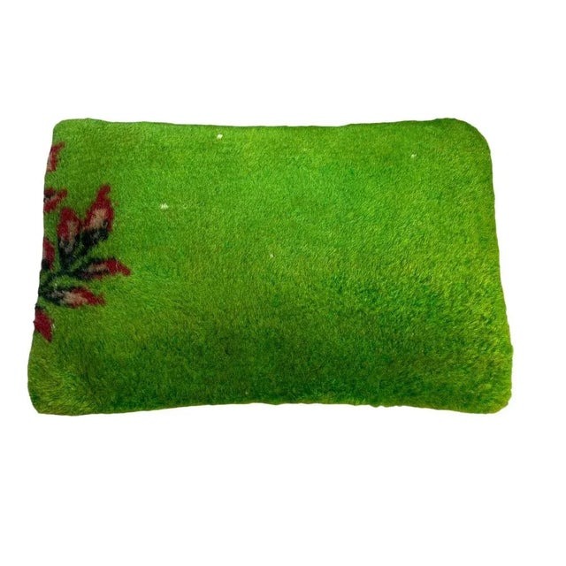 Vintage Handmade Rug Cushion Cover For Sale - Image 10 of 11