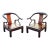 Early 20th Century Pair of Ming Style Rosewood Horse Shoe Lounge Chairs For Sale