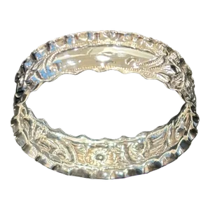 Late 19th Century Ruffled Victorian Sterling Silver Napkin Ring
