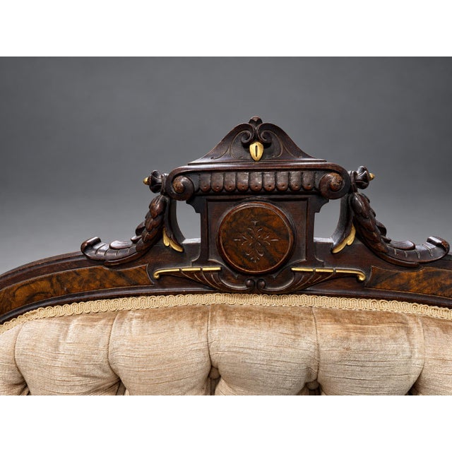 Traditional 7 Pc, M & H Schrenkeisen or J. Jelliff American Renaissance Revival Parlor Suite For Sale - Image 3 of 13
