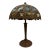 Early 20th Century Edward Miller & Co. Scenic Landscape Overlay Slag Glass Lamp For Sale