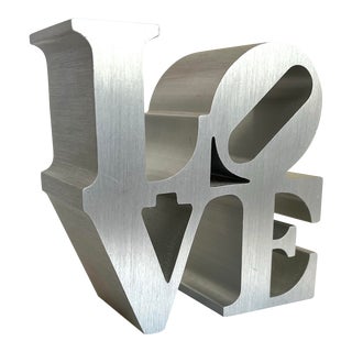 Late 20th Century Robert Indiana Style Pop Art Typography "Love" Desk Sculpture For Sale