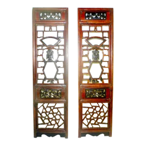 Antique Chinese Screen PanelsCunninghamia Wood, Circa 1800-1849 - A Pair