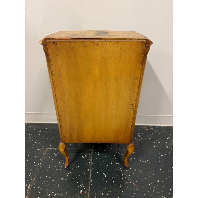 Wood Vintage Chinoiserie Hand-Painted Asian Accent Cabinet For Sale - Image 7 of 7