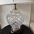 Elegant vintage table lamp featuring a genuine Crystal d'Albret lead crystal body made in France. The lamp showcases a...