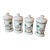 Set of 4 Antique Porcelain Apothecary Jars With Hand Painted Palm Tree and Serpent Decoration For Sale