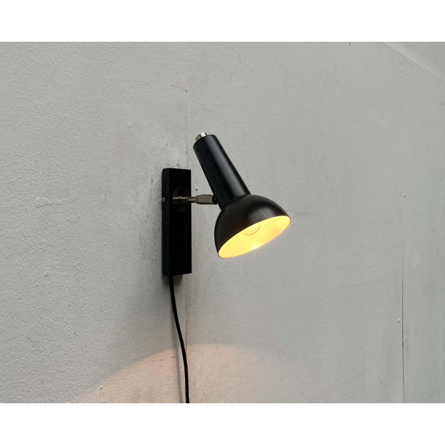 Mid-Century Modern German Black Minimalist Wall Lamp from Hustadt, 1960s For Sale - Image 18 of 18