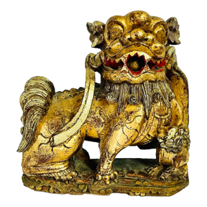 Giltwood Foo Dog Architectural Fragment
