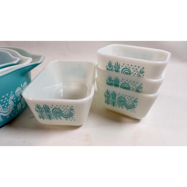 Vintage Pyrex Turquoise "Amish Butterprint" Cinderella Nesting Bowls & Fridgies Gorgeous vintage Pyrex Amish Butterprint...
