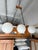 Vintage Scandinavian Pine Chandelier With Frosted Globes For Sale In Los Angeles - Image 6 of 6