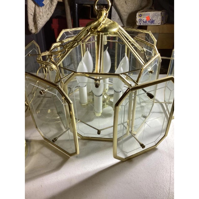 The chandelier is in fantastic overall condition. The glass is free from cracks and chips, and the fixture is reported to...