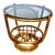 Mid 20th Century Boho Rattan Bamboo Round Side Table For Sale