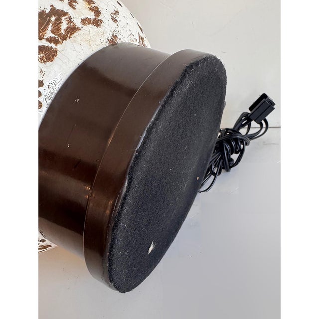 Wood Early 20th Century Mid-Century Modern Lava-Textured Glaze Ceramic Table Lamp For Sale - Image 7 of 7