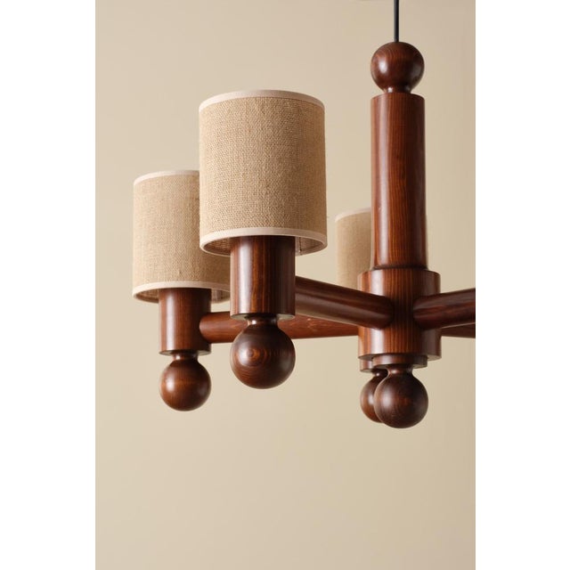 Luxus Chandelier attributed to Uno & Östen Kristiansson for Luxus, 1970s For Sale - Image 4 of 8