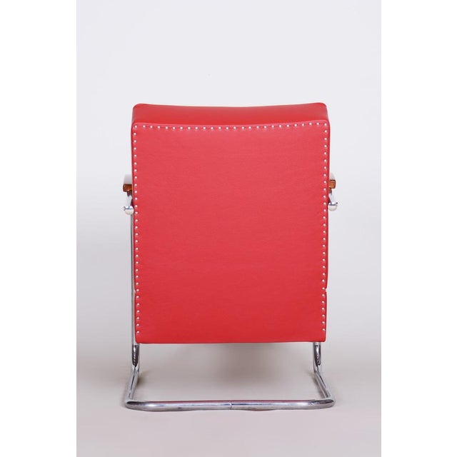 Bauhaus Armchair in Chrome and Leather attributed to Mücke-Melder, Czech, 1930s For Sale - Image 9 of 11