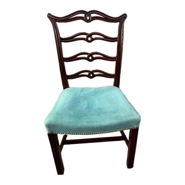 Early 20th Century Georgian Mahogany Ribbon Back Side Chair For Sale