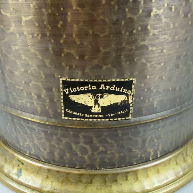 Vintage Espresso Coffee Machine in Hammered Brass by Victoria Arduino, 1950 For Sale - Image 9 of 14