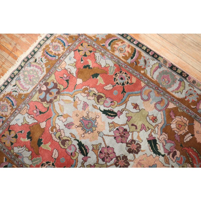 Gold Vintage Indian Lahore Small Gallery Rug For Sale - Image 8 of 10