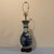 Chinese celadon ground blue and white porcelain vase table lamp. Has a wood base and brass top.