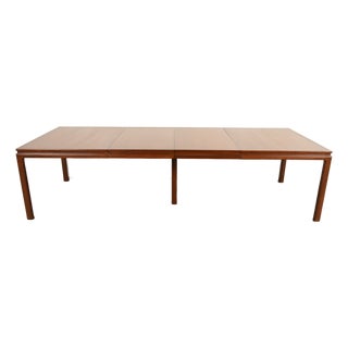 Edward Wormley for Dunbar Mid-Century Modern Walnut Extension Dining Table, Newly Refinished For Sale