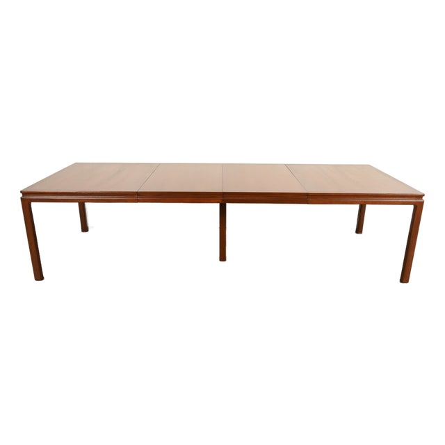 Edward Wormley for Dunbar Mid-Century Modern Walnut Extension Dining Table, Newly Refinished For Sale