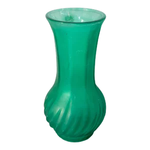 Vintage Italian Frosted Green Vase