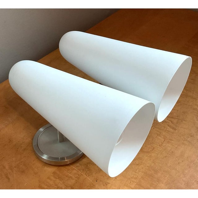 Vintage Frosted Glass Cone Wall Sconces - A Pair For Sale - Image 12 of 12