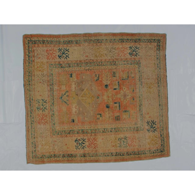 1900 - 1909 Early 20th Century Antique Oushak - 5′7″ × 6′ For Sale - Image 5 of 5