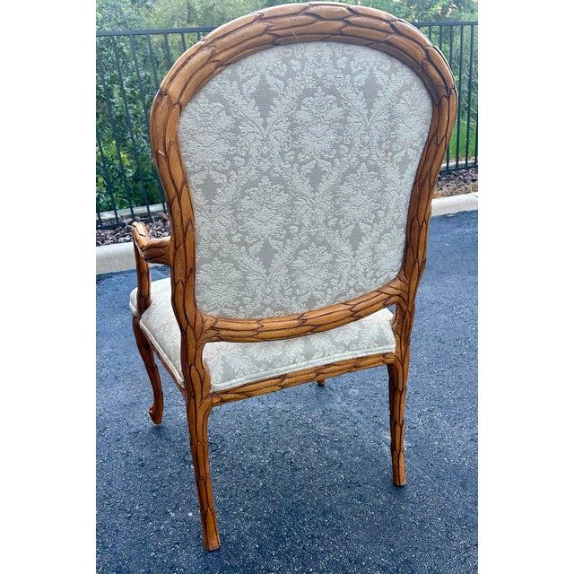 Off-white Late 20th Century Vintage Hickory French Louis XVI Faux Bois Chair For Sale - Image 8 of 11