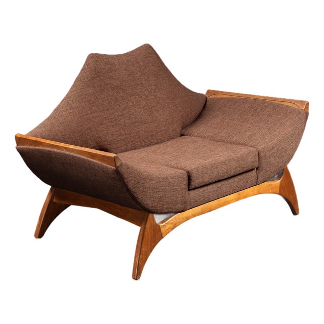 MCM Italian-Inspired Gondola Sofa in Brown For Sale