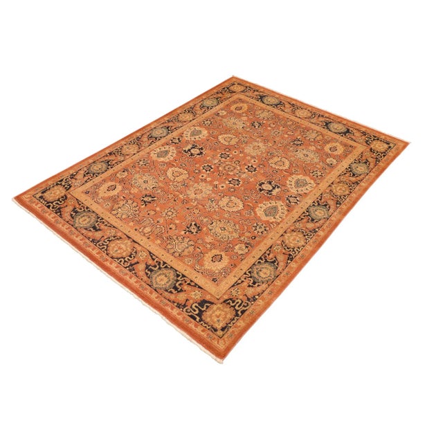 Shabby Chic 1980s 1980s Vintage Bohemian Gary Rust/Blue Wool Rug For Sale - Image 3 of 10