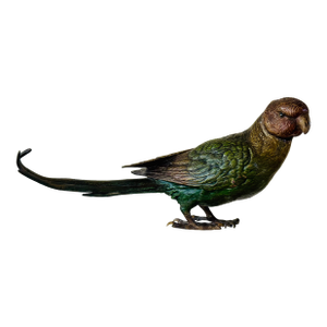 Early 20th Century Franz Bergman Cold Painted Bronze Parrot