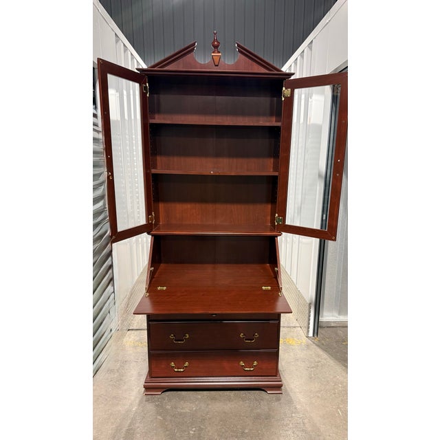 Chippendale Secretary Desk With Bookcase For Sale - Image 4 of 12