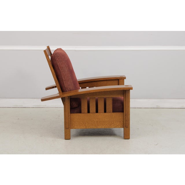 1990s Stickley Mission Oak Bow Arm Morris Chair For Sale - Image 5 of 18