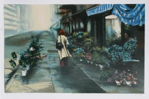 Harry McCormick - Flower Market Serigraph
