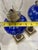 Victorian Late 19th Century Cut to Clear Cobalt Blue Oil Lamps W/Brass & Marble Bases - a Pair For Sale - Image 3 of 12