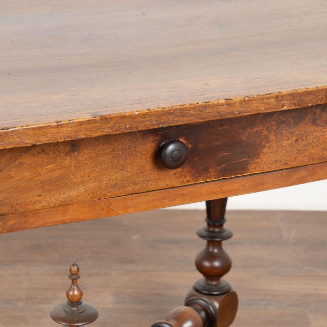 Brown 19th Century Danish Oak Side Table With Single Drawer For Sale - Image 8 of 11