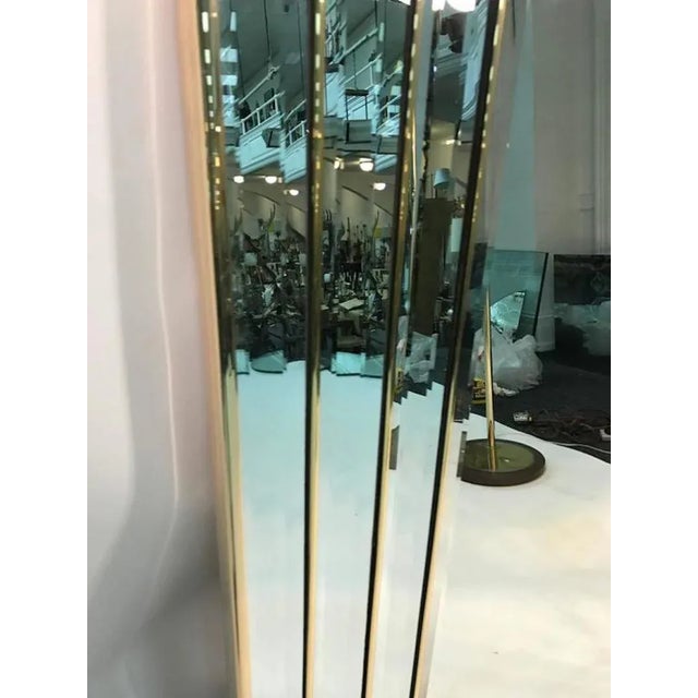 Modernist Brass Framed Wall Mirror For Sale In Philadelphia - Image 6 of 7