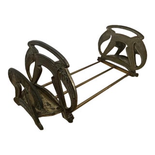 Vintage Art Nouveau Ladies Lady Metal Book Rack Letter Paper Holder Judd Style For Sale