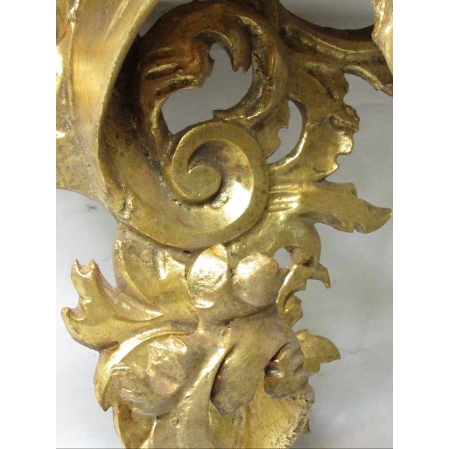 Pair of Italian Florentine Giltwood Wall Brackets For Sale - Image 15 of 18