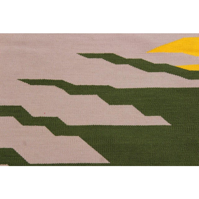 Tribal Kilim Grey Blue Wool Rug - 7'10" X 9'11" For Sale - Image 4 of 7