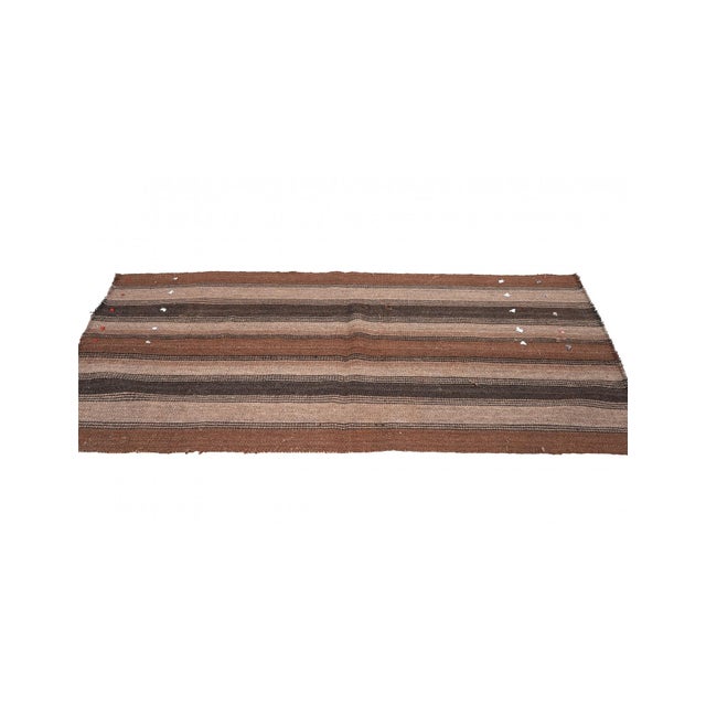 Mid-Century Modern Brown Vintage Small Kilim Rug - 2`8″ X 5`11″ For Sale - Image 3 of 6