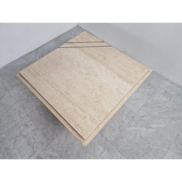 Hollywood Regency Vintage Travertine Coffee Table, 1970s For Sale - Image 3 of 10
