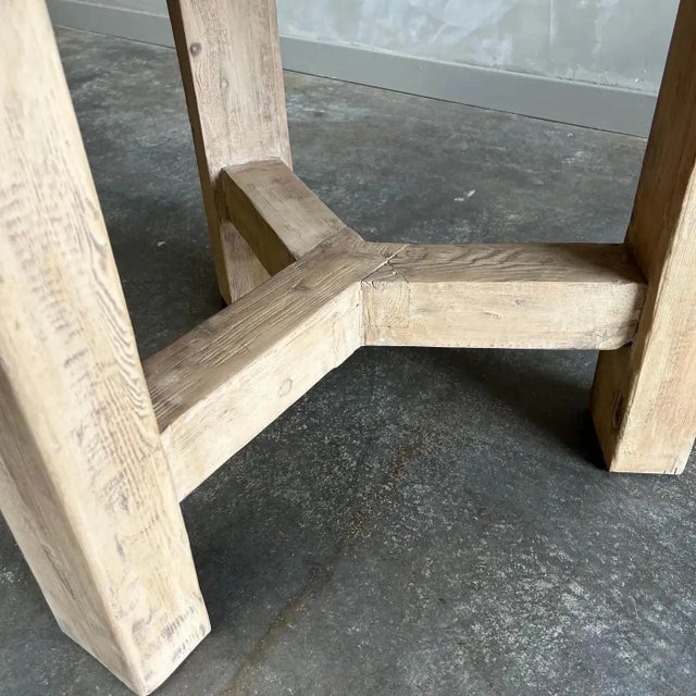 Not Yet Made - Made To Order Custom Made Round Elm Wood Dining Table For Sale - Image 5 of 10