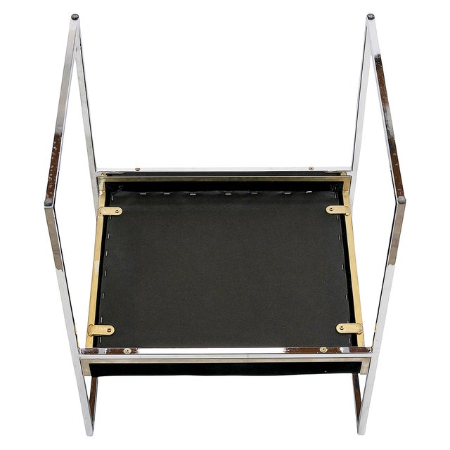 Mid-Century Modern Italian Chrome and Velvet Chairs, 1970s, Set of 6 For Sale - Image 9 of 13