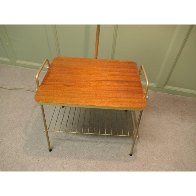 1950s French Floor Lamp with Coffee Table and Magazine Rack, 1950 For Sale - Image 5 of 9
