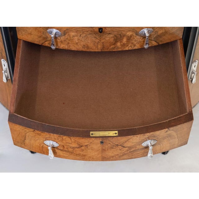 Fine Art Deco Demi Lune Cabinet with Silver-Plated Handles, Late 1920s For Sale - Image 15 of 18