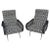 Pair Black & White Pattern Fabric Italian Mid Century Modern Lounge Chairs For Sale - Image 13 of 13