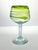 Set of 4 Lime Green Swirl Handblown Mexican Margarita, Water, Wine Glasses For Sale - Image 4 of 6